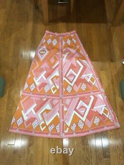 Vintage Emilio Pucci Saks Fifth Avenue Signed Print Cotton Maxi Dress Skirt 14