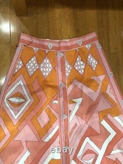 Vintage Emilio Pucci Saks Fifth Avenue Signed Print Cotton Maxi Dress Skirt 14