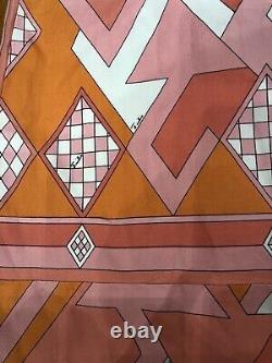 Vintage Emilio Pucci Saks Fifth Avenue Signed Print Cotton Maxi Dress Skirt 14