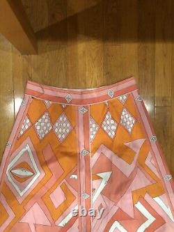 Vintage Emilio Pucci Saks Fifth Avenue Signed Print Cotton Maxi Dress Skirt 14