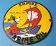 Vintage Empire Motor Oil Sign Gas Service Station Pump Porcelain Sign