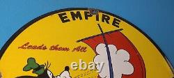 Vintage Empire Motor Oil Sign Gas Service Station Pump Porcelain Sign