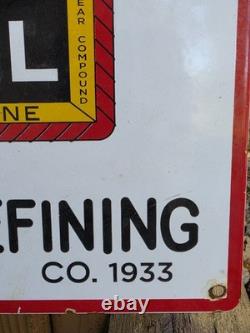 Vintage En-ar-co National Motor Oil 16x 12 Porcelain Sign Great Condition