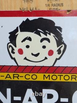 Vintage En-ar-co National Motor Oil 16x 12 Porcelain Sign Great Condition