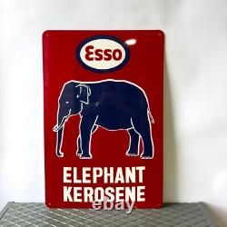 Vintage Esso Elephant Kerosene Rare Gas Oil Heavy Metal Sign- 24x16(60x40 cm)