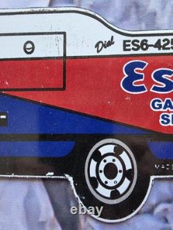 Vintage Esso Gas And Oil Service Tanker Porcelain Sign 12×5