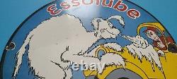 Vintage Esso Gasoline Porcelain Dr Seuss Lube Service Station Pump Plate Sign