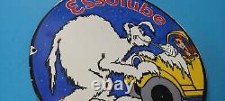 Vintage Esso Gasoline Porcelain Dr Seuss Service Station Lube Pump Plate Sign