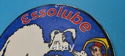 Vintage Esso Gasoline Porcelain Dr Seuss Service Station Lube Pump Plate Sign