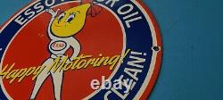 Vintage Esso Gasoline Porcelain Extra Clean Gas Oil Service Pump Plate Sign
