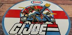 Vintage Esso Gasoline Porcelain Gi Joe American Soldier Gas Service Station Sign