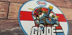 Vintage Esso Gasoline Porcelain Gi Joe American Soldier Gas Service Station Sign