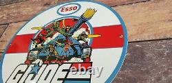 Vintage Esso Gasoline Porcelain Gi Joe American Soldier Gas Service Station Sign