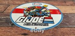 Vintage Esso Gasoline Porcelain Gi Joe American Soldier Gas Service Station Sign