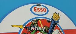 Vintage Esso Gasoline Porcelain Gi Joe Comic Service Station Pump Plate Sign