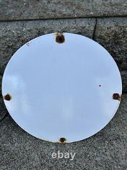 Vintage Esso Gasoline Sign Tiger Gas Service Station Auto Porcelain Sign