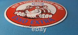 Vintage Esso Gasoline Sign Tiger Gas Service Station Auto Tank Porcelain Sign