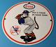 Vintage Esso Gasoline Sign Yankees Gas Service Station Baseball Porcelain Sign