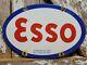 Vintage Esso Porcelain Sign 1957 Old 12 Gas Pump Plate Car Oil Service Station