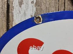 Vintage Esso Porcelain Sign 1957 Old 12 Gas Pump Plate Car Oil Service Station