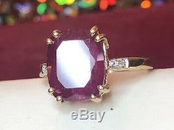 Vintage Estate 10k Gold Genuine Natural Ruby Diamond Ring Appraisal Signed Sgl