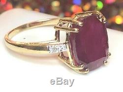 Vintage Estate 10k Gold Genuine Natural Ruby Diamond Ring Appraisal Signed Sgl
