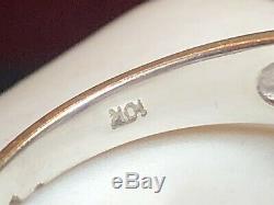 Vintage Estate 10k Gold Natural Diamond Ring Band Anniversary Braided Signed