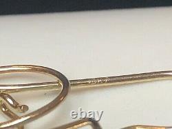 Vintage Estate 10k Gold Opal Earrings French Wire Designer Signed P