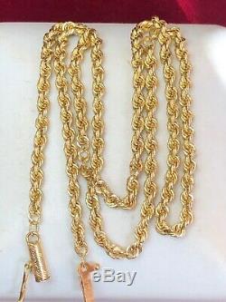 Vintage Estate 10k Solid Gold Necklace Rope Chain Designer Signed Ma Rope Tm