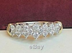 Vintage Estate 10k White Gold Natural Diamond Band Wedding Ring Signed Sk9