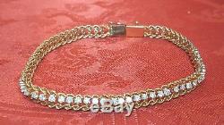 Vintage Estate 14k Gold 60 Genuine Natural Diamond Bracelet Designer Signed CI
