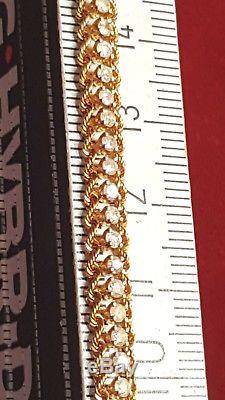 Vintage Estate 14k Gold 60 Genuine Natural Diamond Bracelet Designer Signed CI