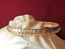 Vintage Estate 14k Gold Bangle Bracelet Hammered Designer Signed Hod Etched