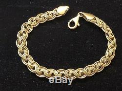 Vintage Estate 14k Gold Bracelet Designer Signed Milor Made In Italy Braided