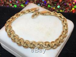 Vintage Estate 14k Gold Bracelet Designer Signed Milor Made In Italy Braided