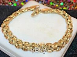 Vintage Estate 14k Gold Bracelet Designer Signed Milor Made In Italy Braided