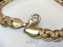 Vintage Estate 14k Gold Bracelet Designer Signed Milor Made In Italy Braided