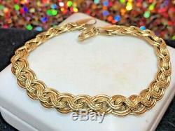 Vintage Estate 14k Gold Bracelet Designer Signed Milor Made In Italy Braided