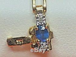 Vintage Estate 14k Gold Ceylon Blue Sapphire & Diamond Bracelet Appraisal Signed