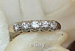 Vintage Estate 14k Gold Diamond Band Ring Wedding Anniversary Signed