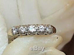 Vintage Estate 14k Gold Diamond Band Ring Wedding Anniversary Signed