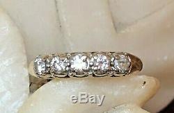 Vintage Estate 14k Gold Diamond Band Ring Wedding Anniversary Signed