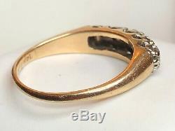 Vintage Estate 14k Gold Diamond Band Ring Wedding Anniversary Signed