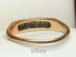 Vintage Estate 14k Gold Diamond Band Ring Wedding Anniversary Signed