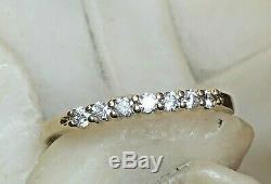 Vintage Estate 14k Gold Diamond Band Wedding Anniversary Ring Signed Zei