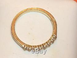 Vintage Estate 14k Gold Diamond Band Wedding Anniversary Ring Signed Zei