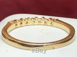 Vintage Estate 14k Gold Diamond Band Wedding Anniversary Ring Signed Zei