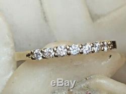 Vintage Estate 14k Gold Diamond Band Wedding Anniversary Ring Signed Zei