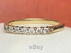 Vintage Estate 14k Gold Diamond Band Wedding Anniversary Ring Signed Zei