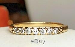 Vintage Estate 14k Gold Diamond Band Wedding Anniversary Ring Signed Zei